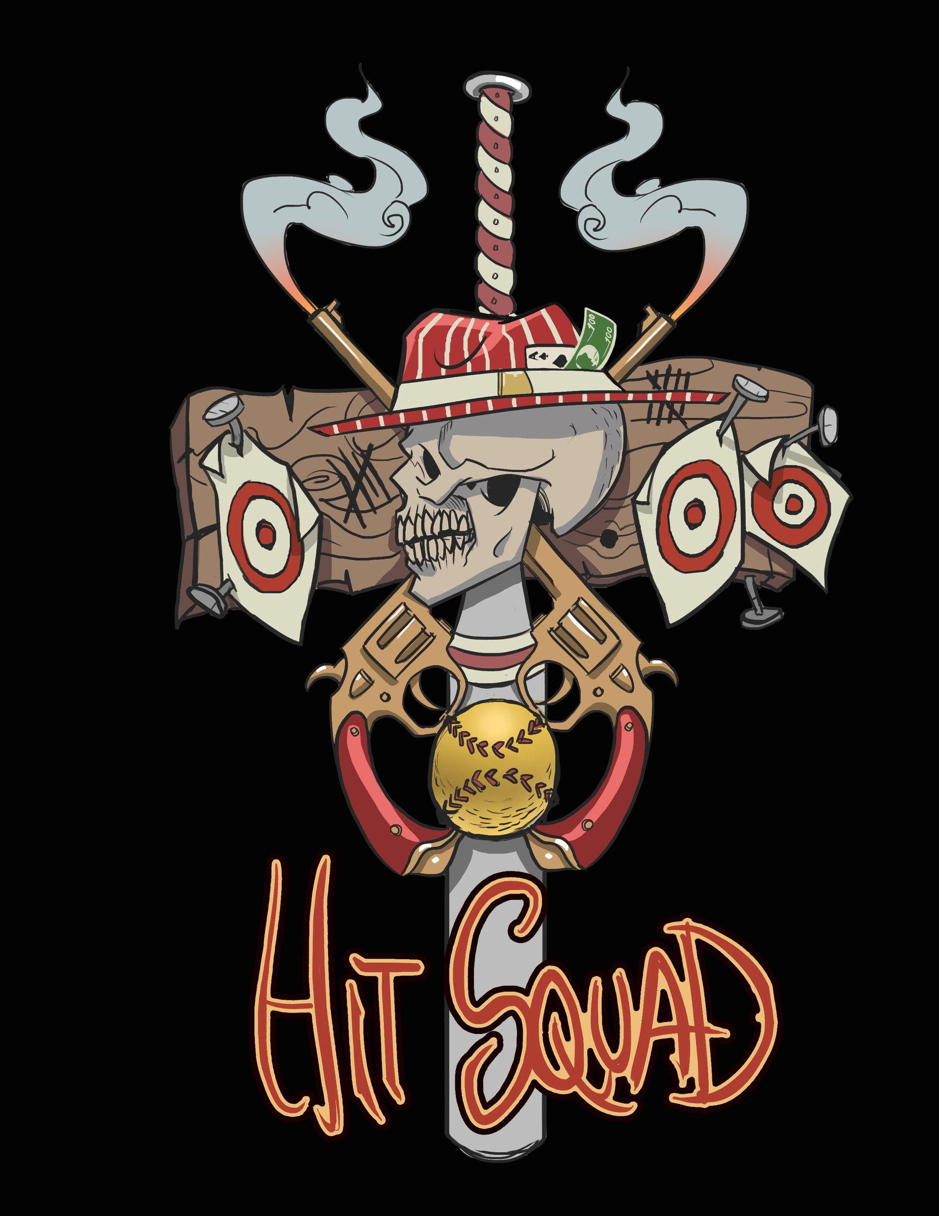 Hit Squad Softball Logo - lonnie harrison art - softball team logo