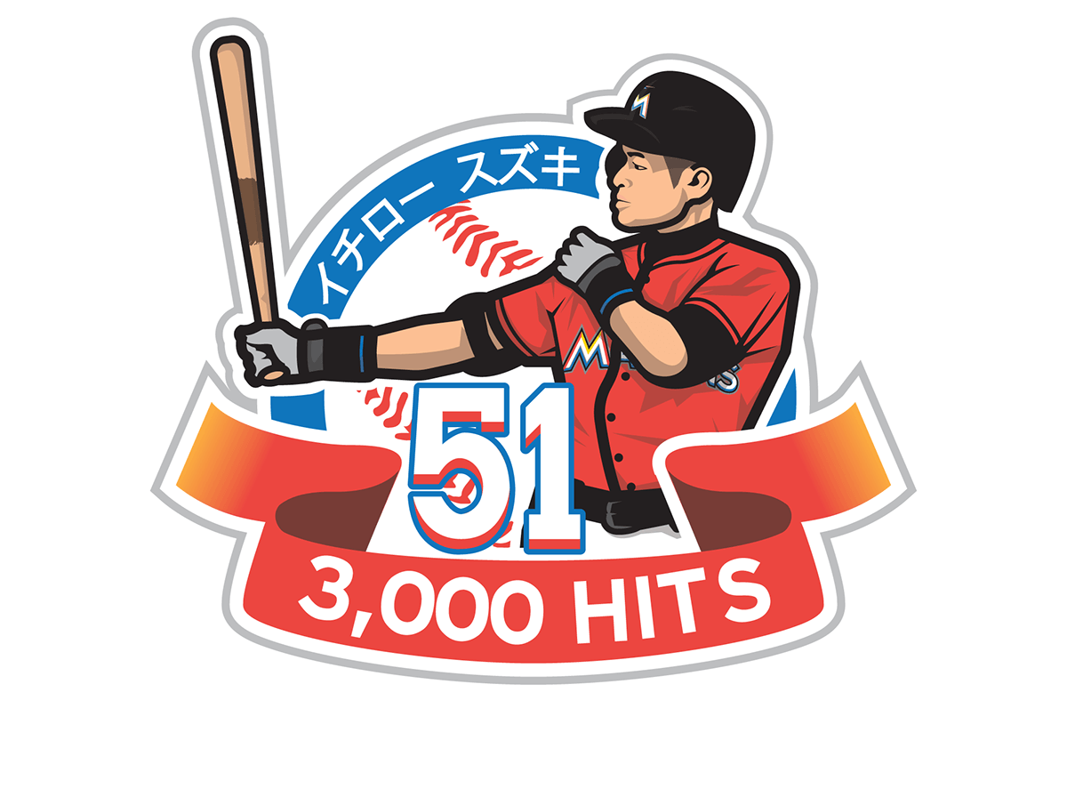 Softball Hit Logo - Ichiro 000 Hit Club. Logo&Typo. Club, Behance, 3000 hits
