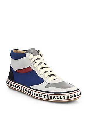 Bally Clothing Logo - Bally Leather High-Top Logo Sneakers | MEN MEN MEN | Pinterest ...