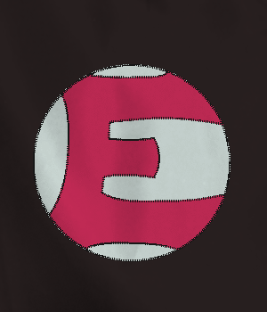 Silver Circle Red E Logo - black Kids Cape with silver circle and fuchsia E