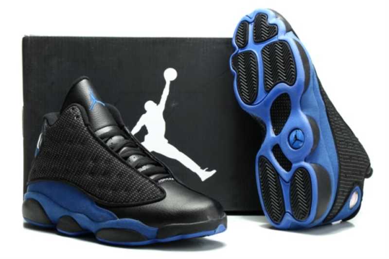 Blue and Black Jordan Logo - Men's Air Jordan Blue Black Royal Shoes 13 Aj13 A Us Suitable Clearance