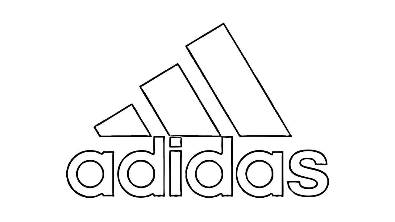 White Addidas Logo - How to Draw the Adidas Logo (symbol, emblem) - YouTube
