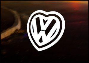 Love VW Logo - VW LOVE LOGO, Car Decal Vinyl JDM Sticker Golf Dub Bug Euro Polo ...