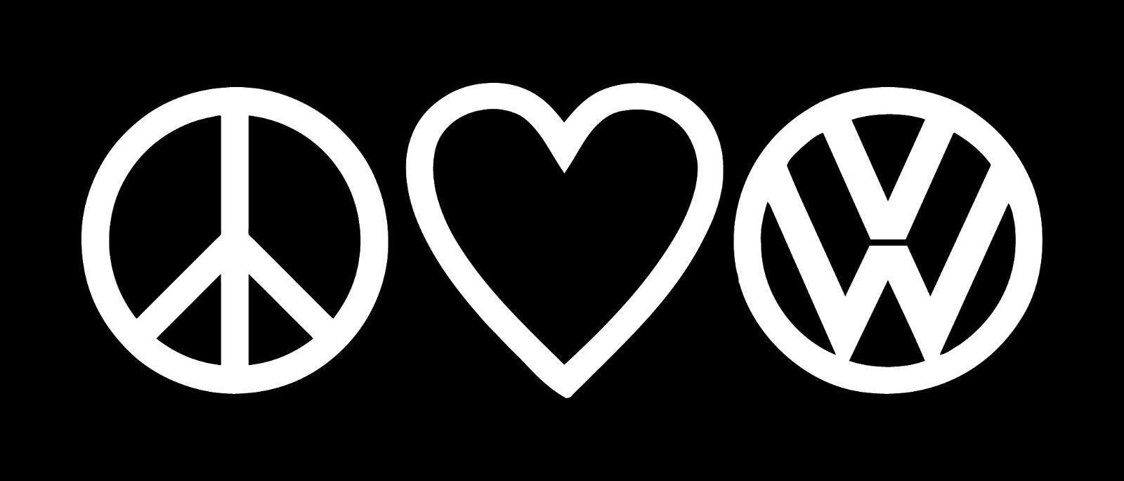 Love VW Logo - VW Volkswagen Peace Love VW | Meep meep zoom! | Cars, Vw bus, Vw beetles