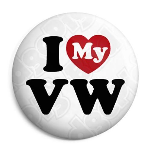 Love VW Logo - I Love (Heart) My VW Button Badge, Magnet, Key Ring