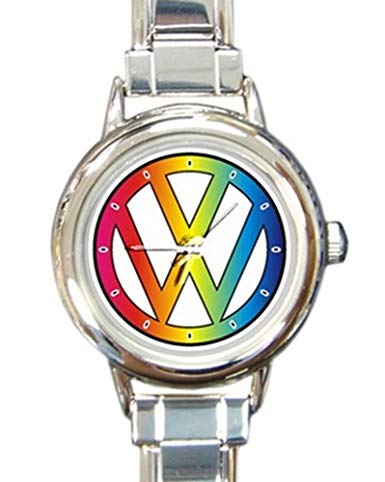 Love VW Logo - Amazon.com: Colorful Love VW Logo Design Round Italian Charm Watch ...