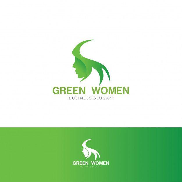 Green Women Logo - Green hijab women logo Vector