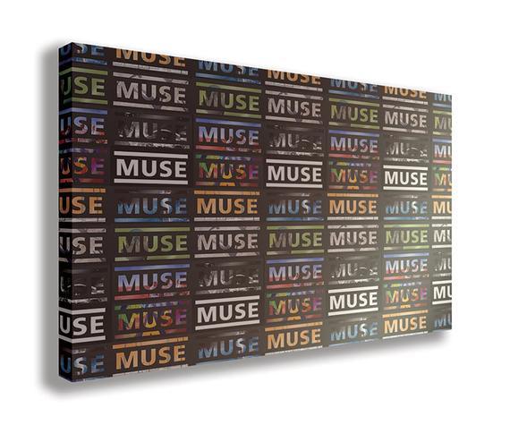 Muse M Logo - MUSE COLOURED LOGO Canvas Wall Art | Etsy