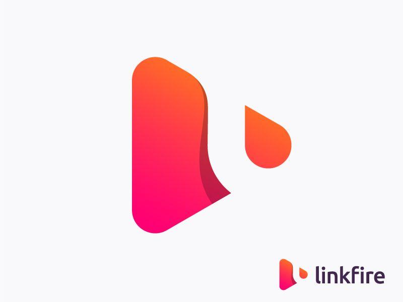 Orange Link Logo - l letter + play + link + fire logo concept ( )