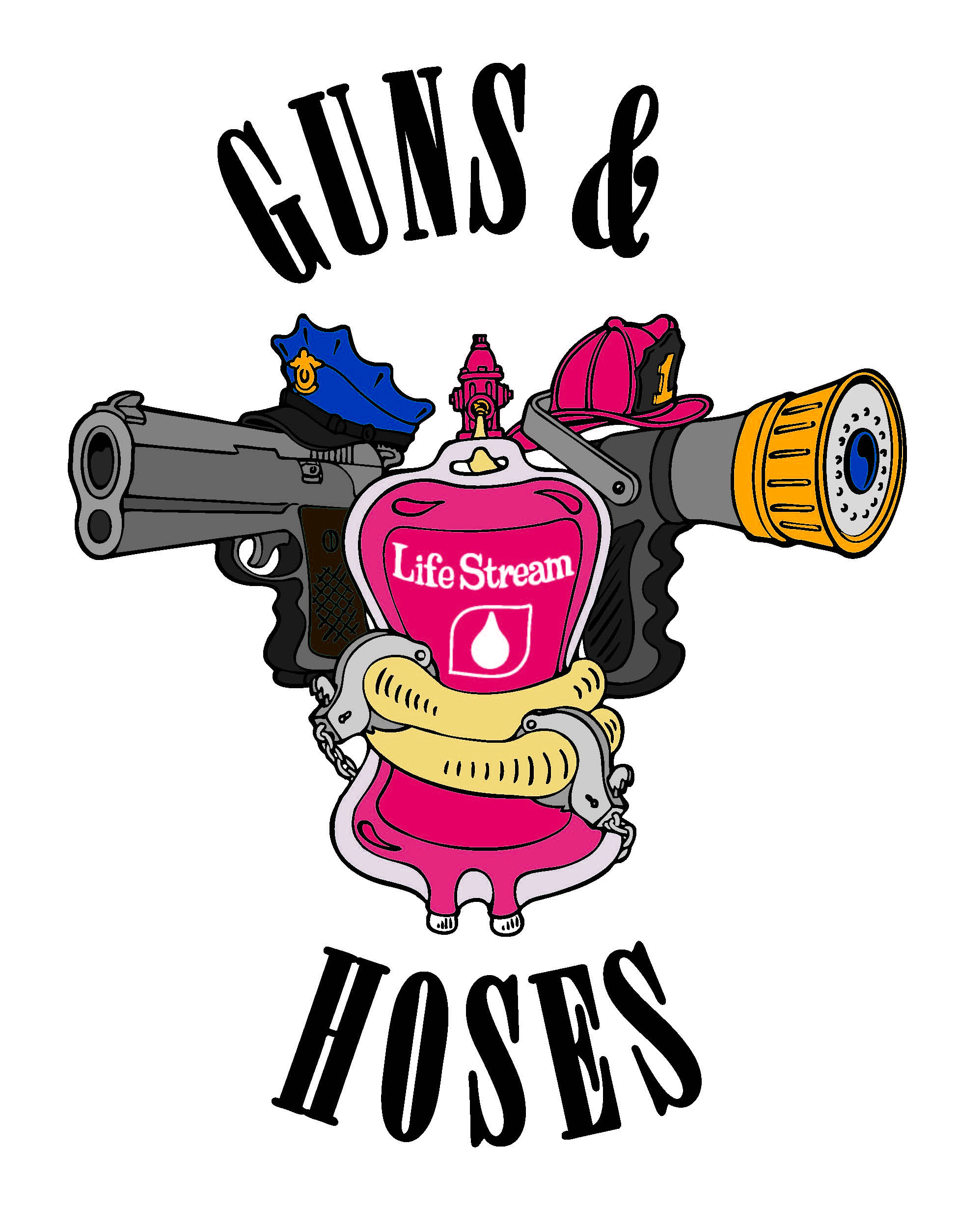 Guns and Hoses Logo - LifeStream Blood BankGuns & Hoses Logo 1 - LifeStream Blood Bank