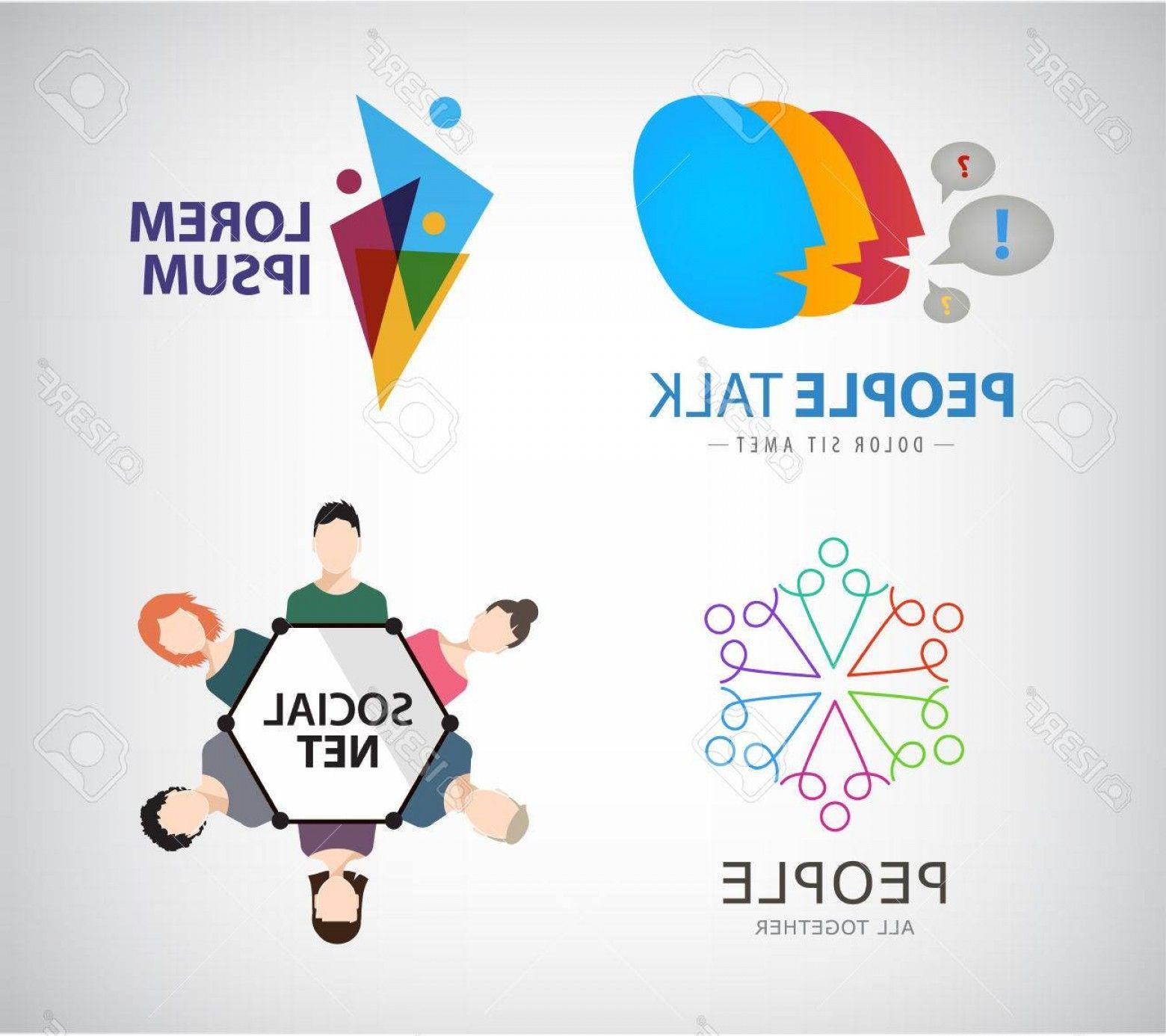 Group of People Logo - Photostock Vector Vector Social Net Logo People Connection Logo ...