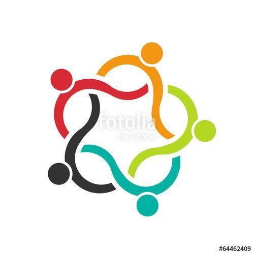 Group of People Logo - Teamwork Wave 5 group of people logo. Concept of community, Stock