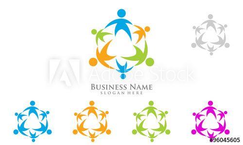Group of People Logo - connect and social community, group of people logo design - Buy this ...