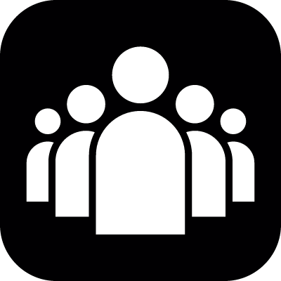 Group of People Logo - Group of people in white a black rounded square ⋆ Free Vectors