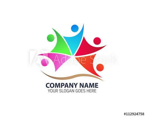 Group of People Logo - Abstract colorful Group of People Logo Icon Vector this stock