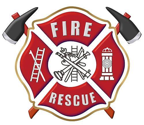 Fire Cross Logo - FIRE RESCUE Maltese Cross Axes Decal