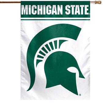 MSU Spartan Logo - Michigan State Spartans Flags And Banners. Official Michigan State