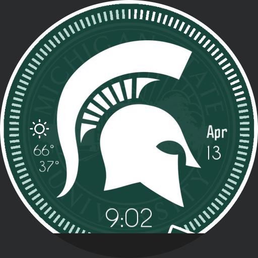 MSU Spartan Logo - MSU Michigan State Spartans Logo for Moto 360 - FaceRepo