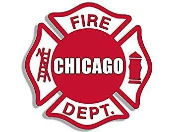 Fire Cross Logo - American Vinyl Chicago FIRE DEPT Maltese Cross Shaped