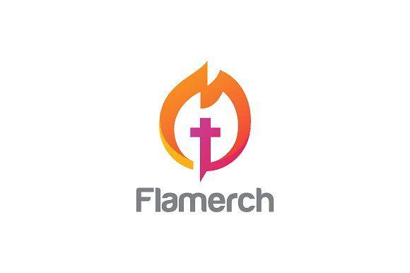 Fire Cross Logo - Fire Church Logo Logo Templates Creative Market