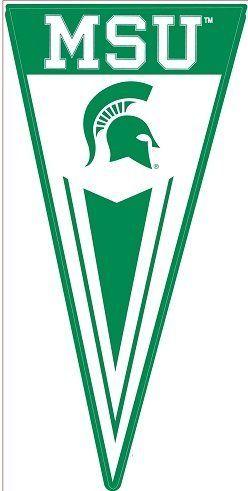 MSU Spartan Logo - inch MSU Pennant Flag Decal Michigan State University