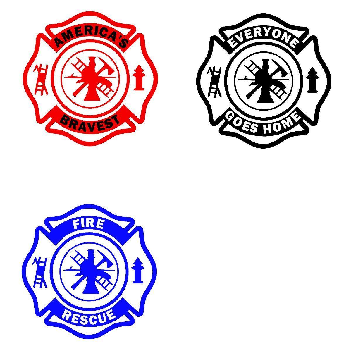 Fire Cross Logo - Firefighter Fire Rescue Maltese Cross Sticker Decal