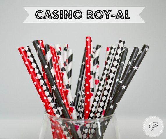 White Star Red Spade Logo - CASINO ROY-AL Paper Straws // 25 Pack of Black, Red & White Paper ...