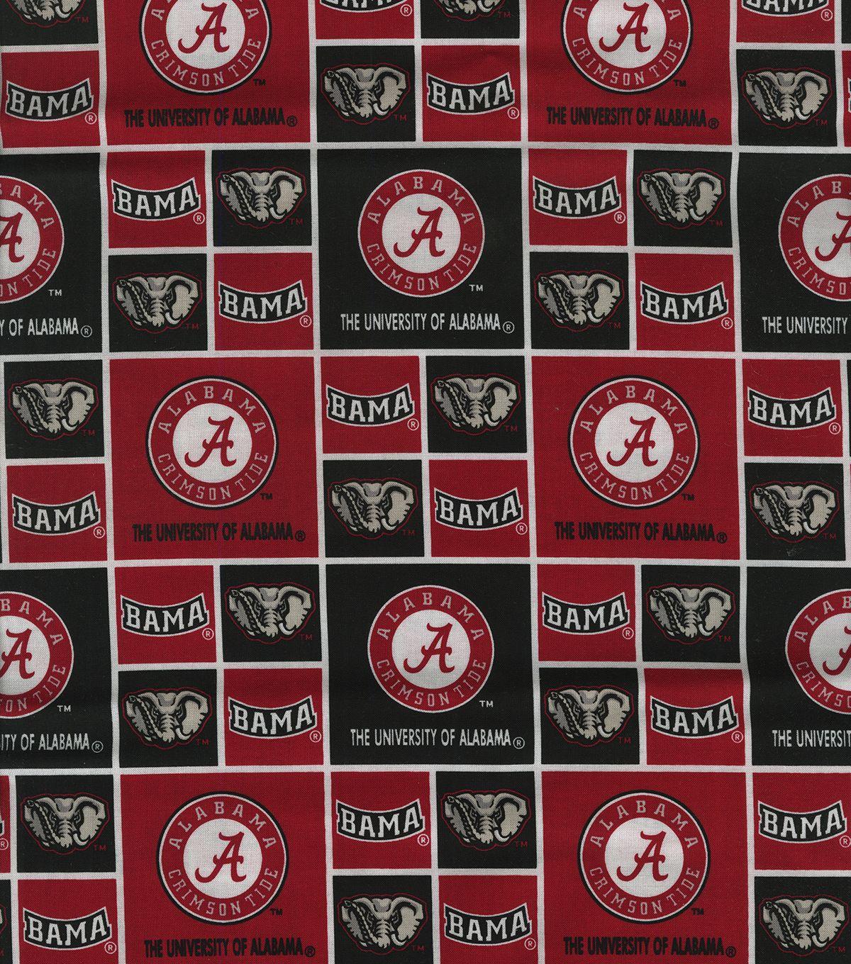Alabama Roll Crimson Tide Logo - University Of Alabama Crimson Tide Cotton Fabric 43 Block