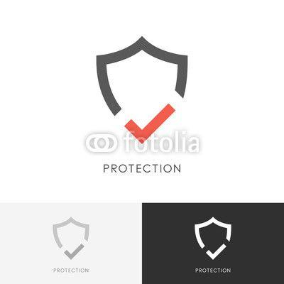 Tick Mark Logo - Safe protection logo and red check mark or tick symbol