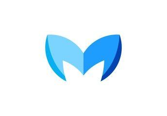 Blue M Logo - letter M