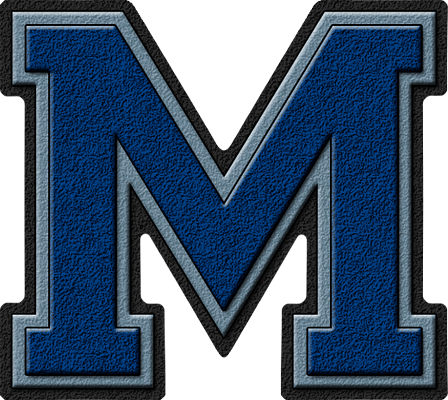 Blue M Logo - Presentation Alphabets: Royal Blue & Columbia Blue Varsity Letter M
