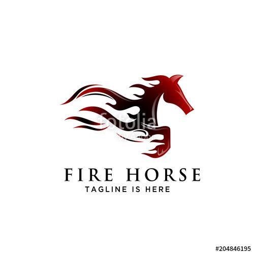Fire Horse Logo - fire Fast speed jump horse logo