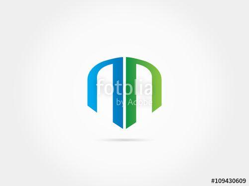 Double N Logo - Double n mirror letter minimal modern simple logo