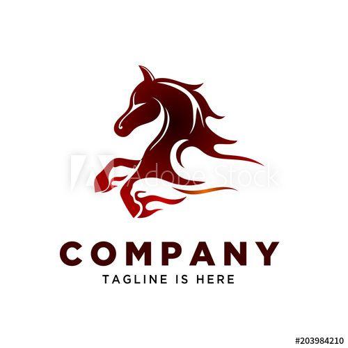 Fire Horse Logo - power fast fire running horse logo this stock vector