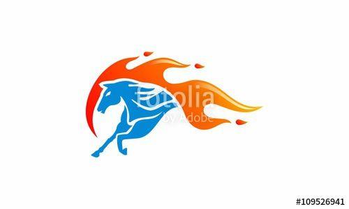 Fire Horse Logo - Burning Fire Horse Logo