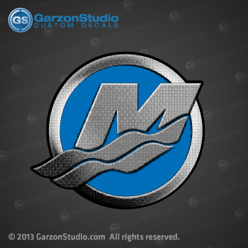 Blue M Logo - Mercury Outboard M logo decal Blue | MercuryDecals.com