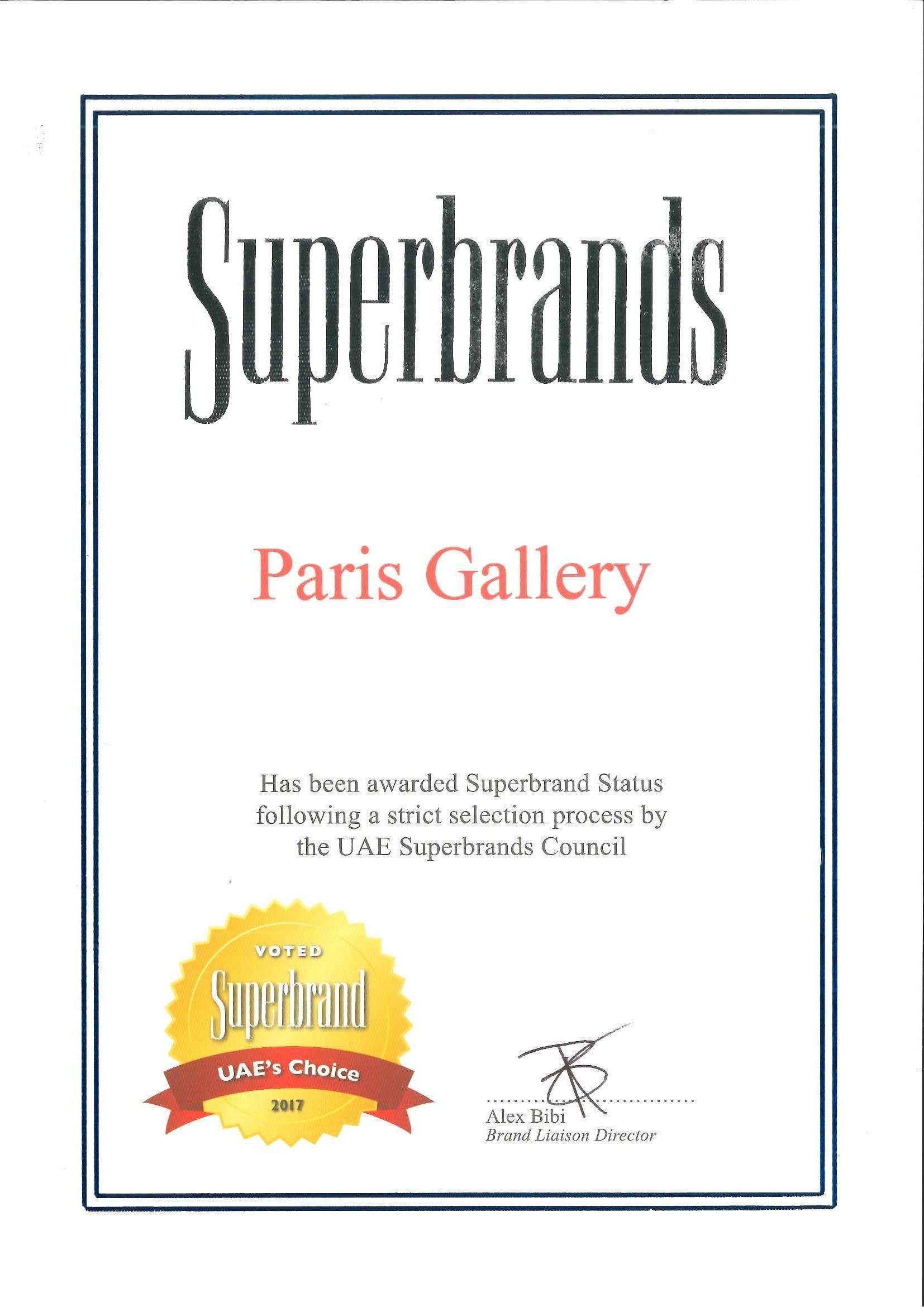 Paris Gallery Logo - Paris Gallery Superbrand 2017