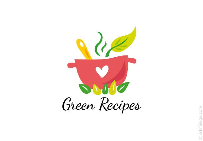 Red and Green Food Logo - Green Recipes Logo | Great Logos For Sale