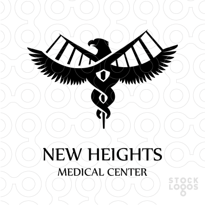 Medical Eagle Logo - Logo is created with eagle and stylized dna that gives illusion of ...