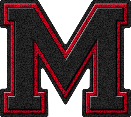 Red Letter M Logo - Presentation Alphabets: Black & Cardinal Red Varsity Letter M