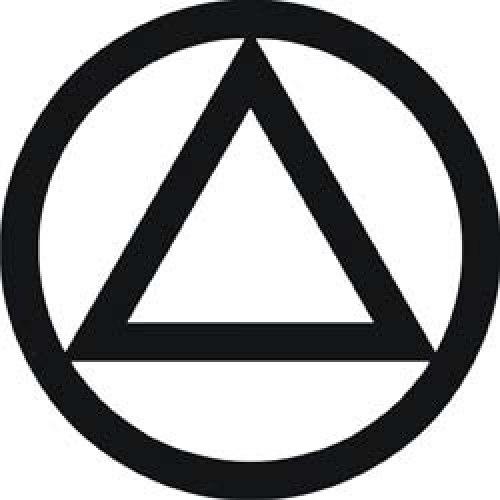 White Blue Circle with Triangle Logo - Alcoholics Anonymous Symbol The Circle and Triangle symbol has long