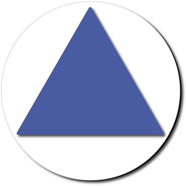 White Blue Circle with Triangle Logo - California Title 24 CA Blue Restroom Entrance Signs