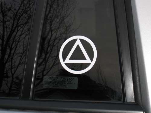 White Blue Circle with Triangle Logo - AA Circle & Triangle Vinyl Decal, Sticker, Window Graphics