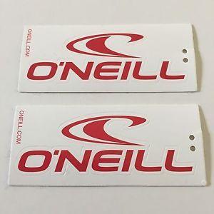 Two White Red L Logo - Oneill Red & White New 4 Stickers Decals Boarding Skiing Skate
