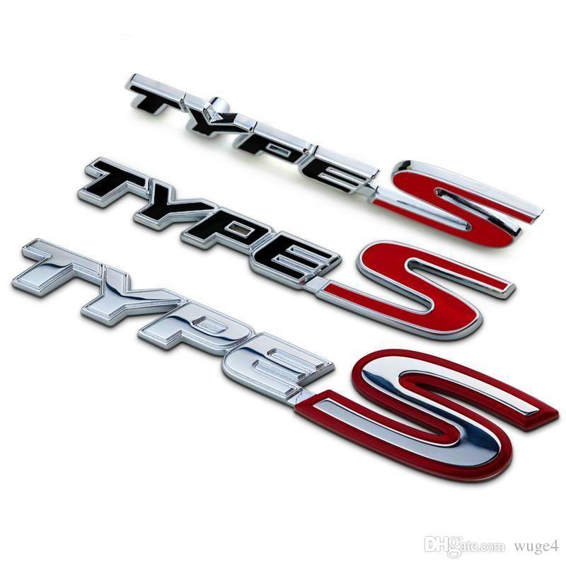 Red Silver S Logo - 2019 New Silver Red Chrome Metal Zinc TYPE S Car Styling Refitting ...