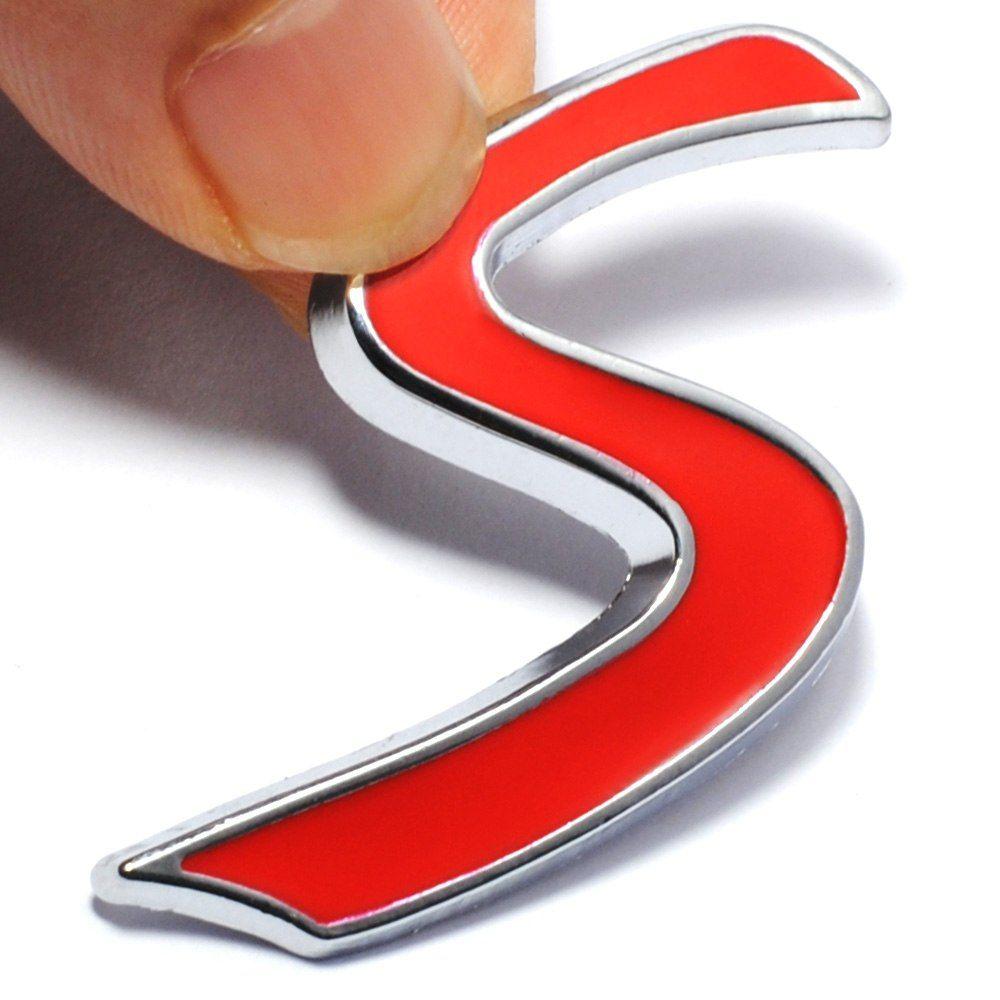 Red Silver S Logo - New 3D Chrome Metal Red S Logo Car Emblem Sticker for BMW Mini ...