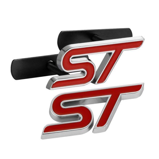 Red Silver S Logo - 2 Pcs Full Sets Red Silver St Sport Grill & BOOTS Badge Alloy Decal ...