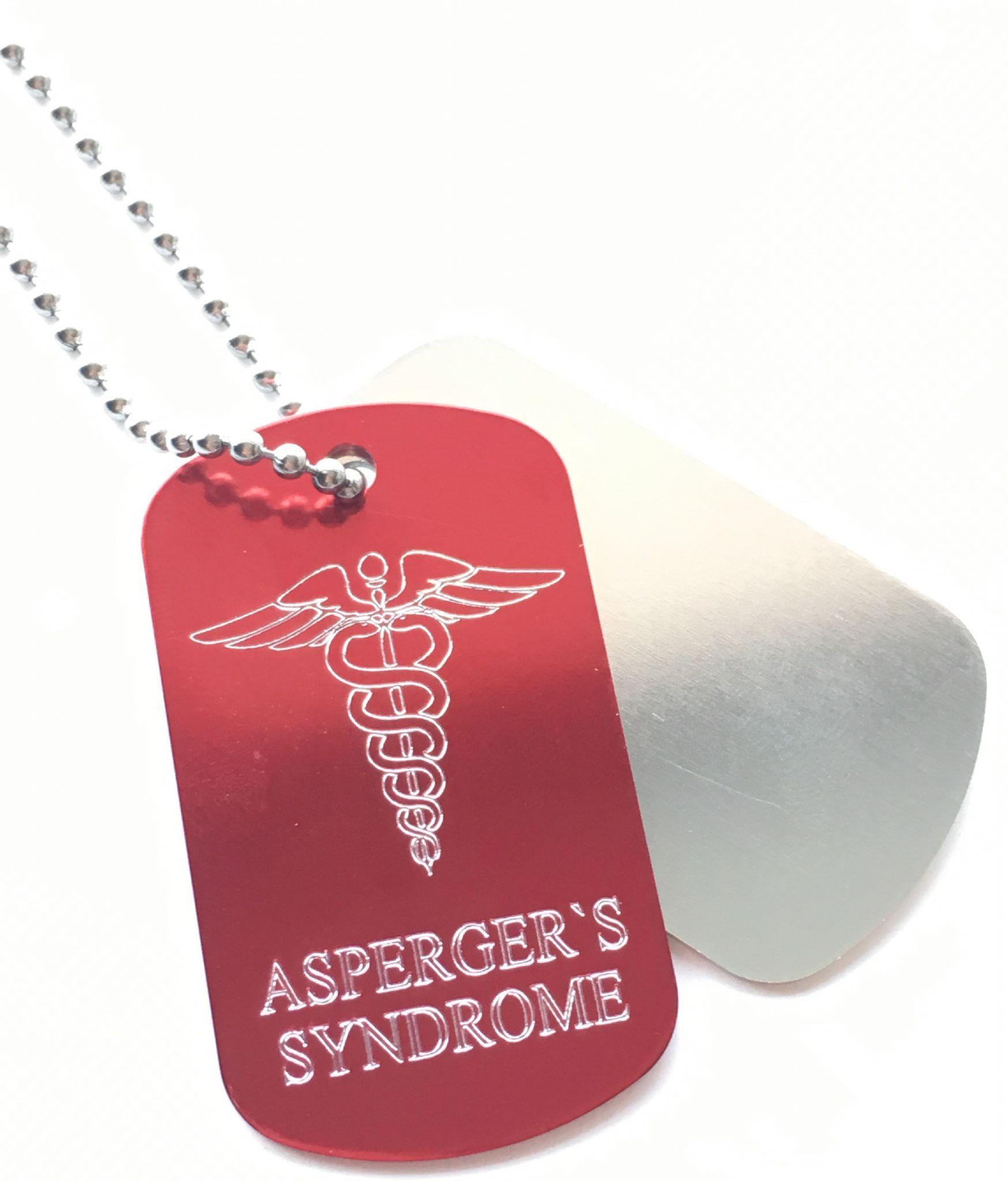 Red Silver S Logo - Personalised Asperger s Syndrome Medical Alert ID Red & Silver ...