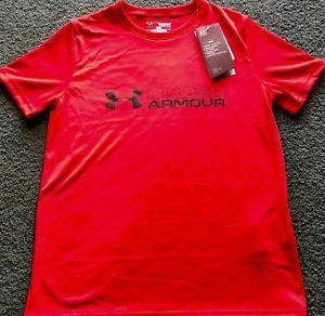 Red Black M Logo - NWT Boys Under Armour M Red/Black LOGO Heat Gear Shirt YMD ...