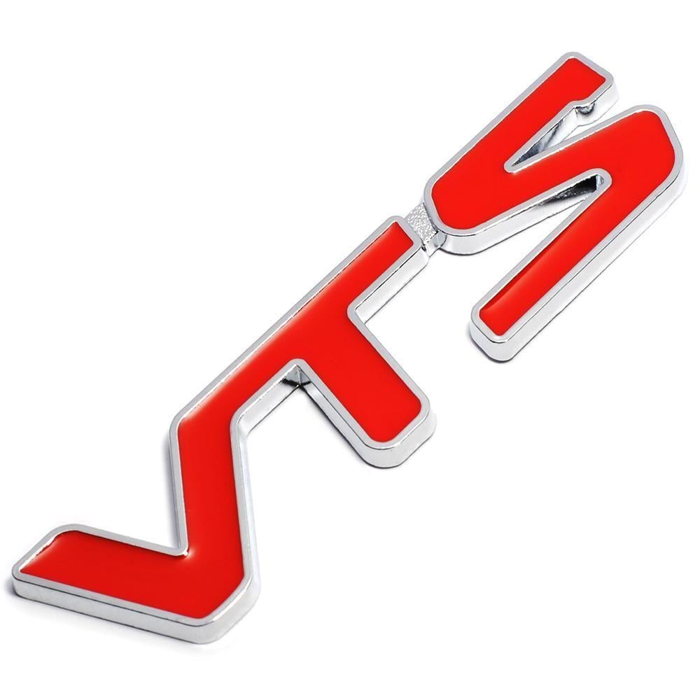 Red Silver S Logo - METAL 3D V T S VTS Car Badge Emblem 3D Logo Sticker For Citroen